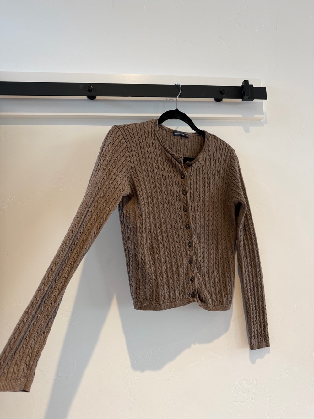 Brandy Melville Brown Cable Knit Button-Up Cardigan ✨